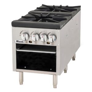 2 Burner, 18” Wide, Stock Pot Stove