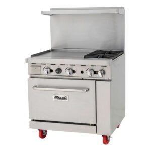 36” Wide, 2 Burner Liquid Propane Range with 24”Griddle, Left side