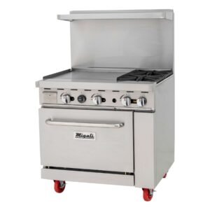 36” Wide, 2 Burner Natural Gas Range with 24”Griddle, Left side