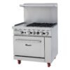 36” Wide, 4 Burner Liquid Propane Range with 12” Griddle, Left side