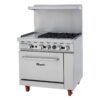 36” Wide, 4 Burner Natural Gas Range with 12” Griddle, Left side
