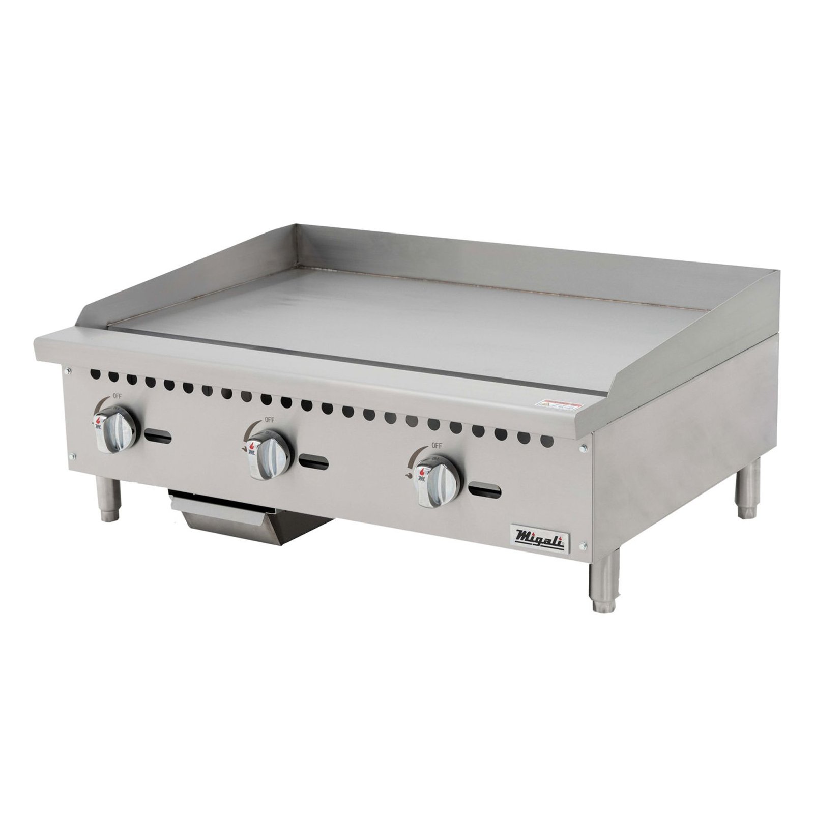 36″ Migali Wide Manual Griddle - 90,000 BTU