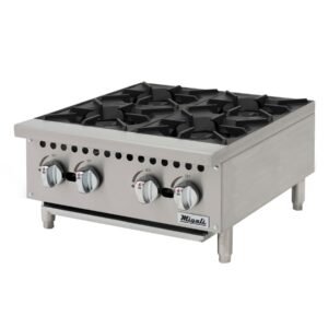 4 Burner Hot Plate, 24” Wide Counter-top Hot Plate