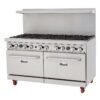 60” Wide, 10 Burner, Liquid Propane Gas Range & Oven