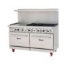 -60” Wide, 6 Burner Liquid Propane Range with 24” Griddle, Left side