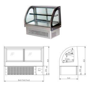 H-NM5| Counter top showcase refrigerator & warmer