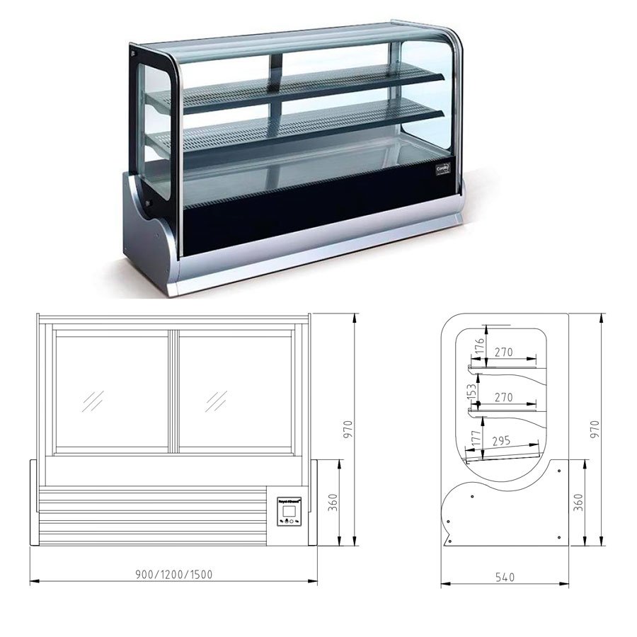 H-NGA5V| Counter top showcase refrigerator & warmer