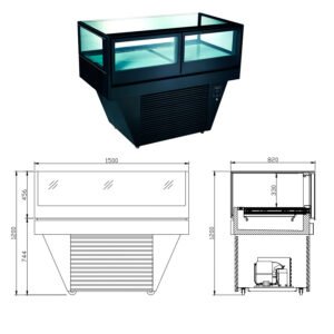E850VT2| Showcase refrigerator with drawer