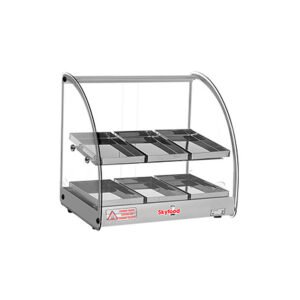Skyfood FWD2-18G 18'' Food Warmer Display Case - Double Shelf - Gray