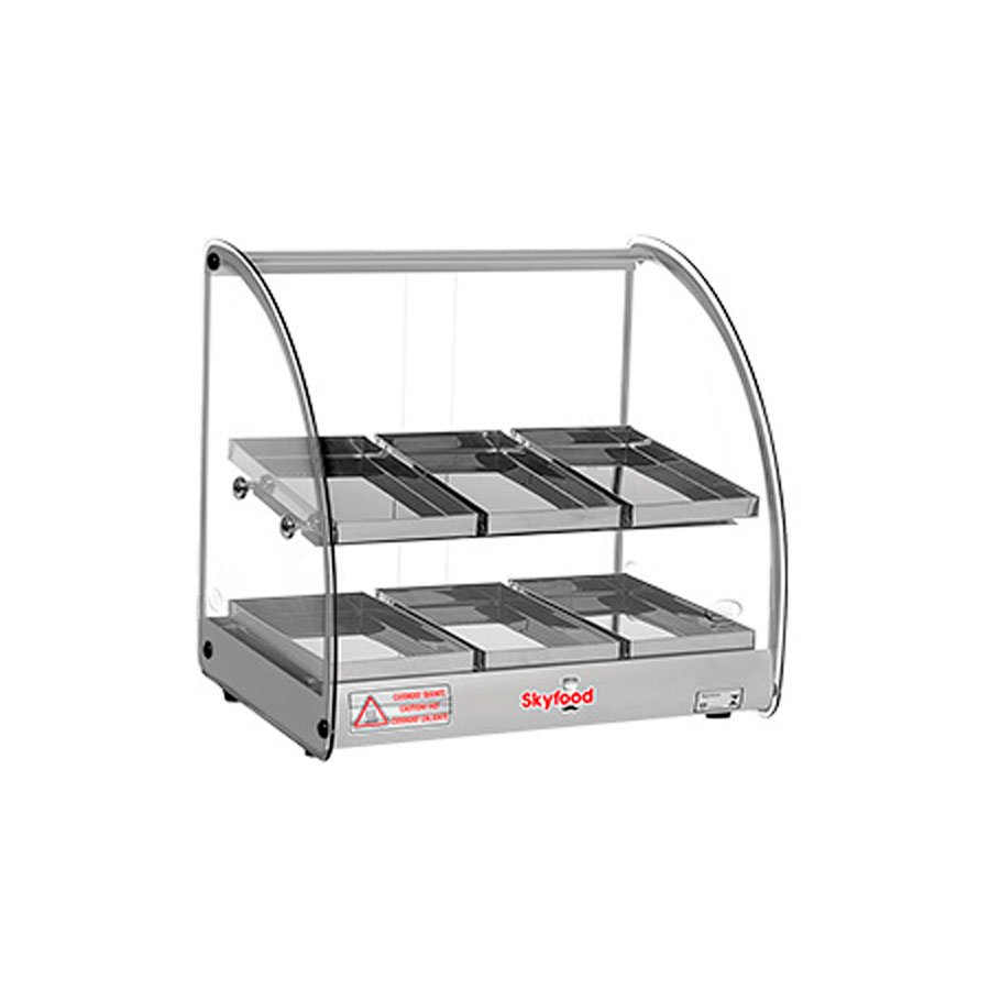 Skyfood FWD2-18G 18'' Food Warmer Display Case - Double Shelf - Gray