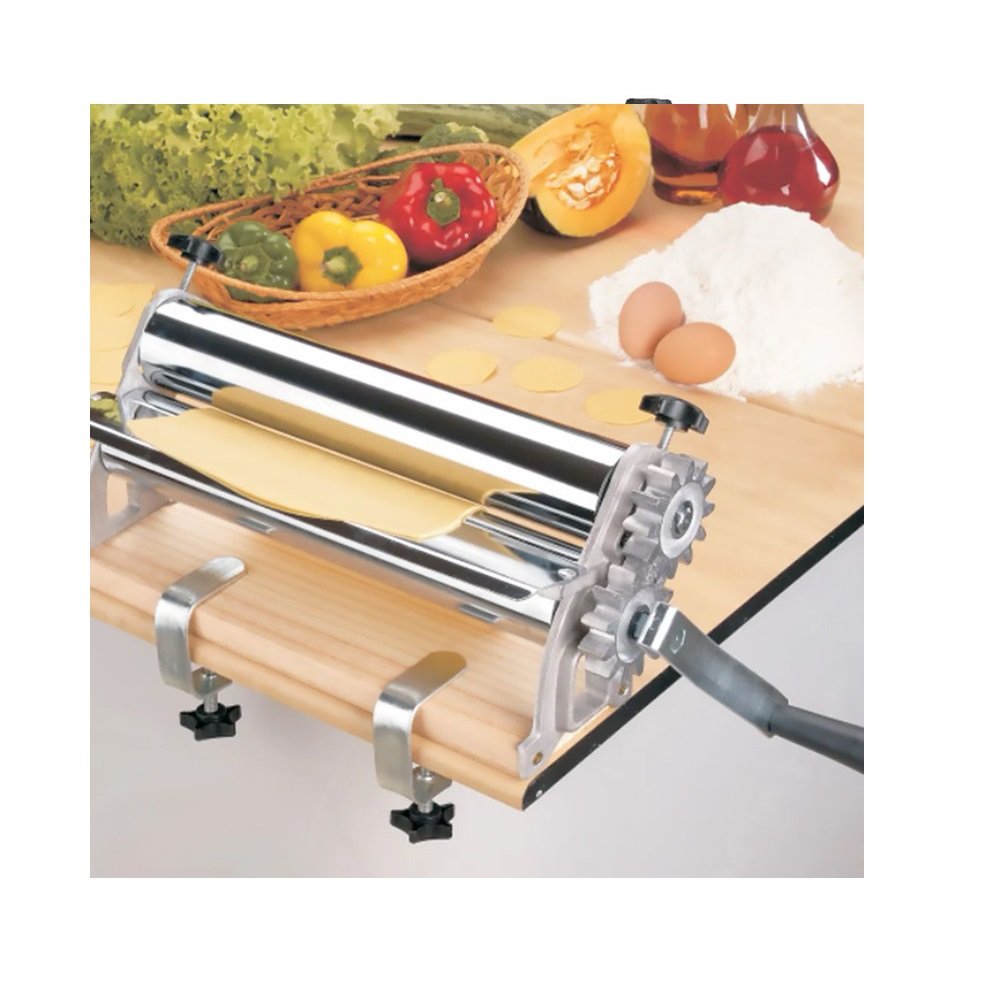 BAKERY DOUGH MANUAL ROLLER, 14.5″ WIDTH, ALUMINUM GEAR, CHROME PLATED ROLLER - Image 3