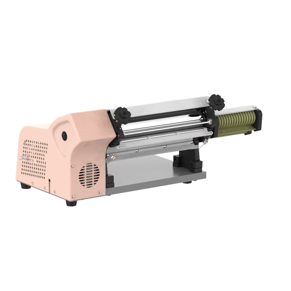 TREVI Fondant and dough rolling sheeter 14½" width cylinder, electric, with dough cutter, non-stick rollers, PINK - Image 6