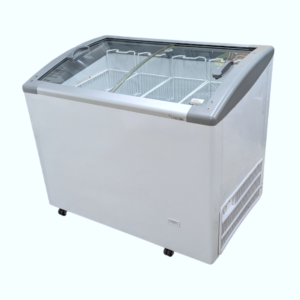 HFSL293  Slightly Curved Glass Top Sliding Lid Display Chest Freezer (HFSL293-1I064)